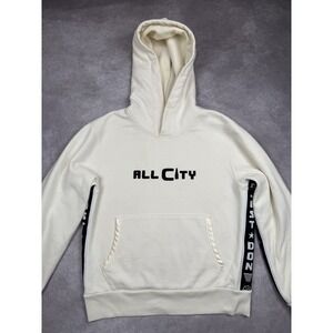 Just Don All City Hoodie Mens Small White Black Basketball Streetwear Sweatshirt
